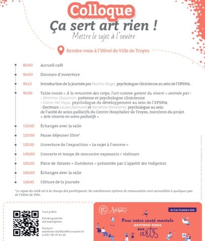 Colloque Ça sert art rien ! Mettre le sujet à l’œuvre (conférence, expo et représentation théâtrale par l’Appétit des indigestes)