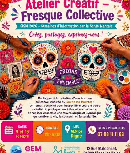 Fresque collective Día de los Muertos