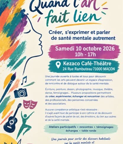 « QUAND L&rsquo;ART FAIT LIEN » Créer, s&rsquo;exprimer et parler de santé mentale autrement